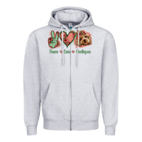 Heather Grey Peace Love Cockapoo Zipper Hoodie - Jasminsmagicworld