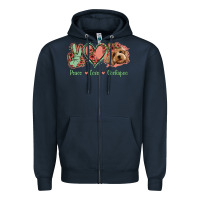 Navy Peace Love Cockapoo Zipper Hoodie - Jasminsmagicworld