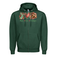 Sports Green Peace Love Cockapoo Zipper Hoodie - Jasminsmagicworld