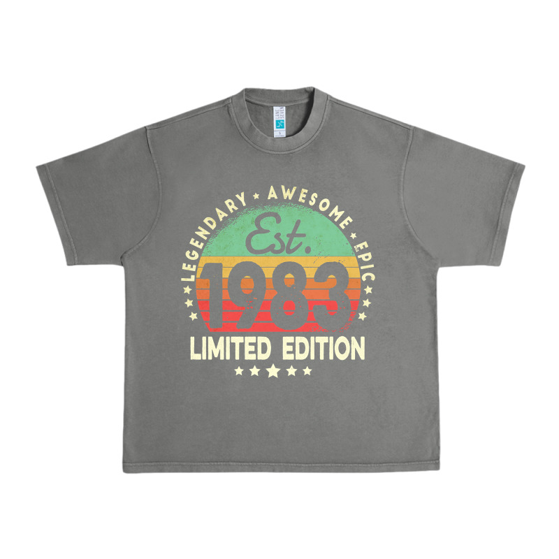 Est. 1983 Vintage 1983 Limited Edition 39th Birthday Retro Pullover Ho Urban Heavy Tee by linhVisuals | Teevron