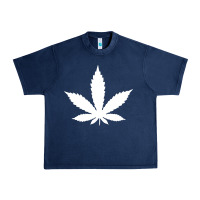 Navy weed leaf in a pocket marijuana cannabis Urban Heavy Tee - linhVisuals