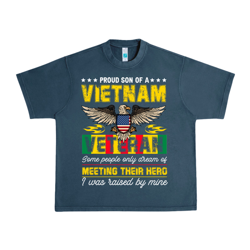 Proud Vietnam Veteran Son Gifts Raised By My Hero Veteran Day Urban Heavy Tee by linhVisuals | Teevron