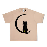 Burro womens double moon cat Urban Heavy Tee - linhVisuals