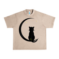 French Oak womens double moon cat Urban Heavy Tee - linhVisuals