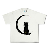 Pistachio womens double moon cat Urban Heavy Tee - linhVisuals