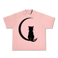 Salmon womens double moon cat Urban Heavy Tee - linhVisuals