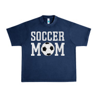 Navy womens soccer mama soccer mom Urban Heavy Tee - linhVisuals