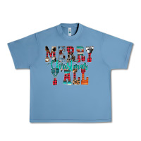Pebble Blue merry christmas y'all Urban Heavy Tee - CowhideDigitalArt