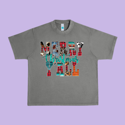 Merry Christmas Y'all Urban Heavy Tee Designed By Cowhidedigitalart
