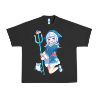 Pigment Black Gawr Gura Urban Heavy Tee - linhVisuals