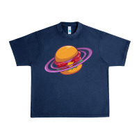 Navy Burger  Saturn Urban Heavy Tee - linhVisuals
