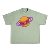Oil Green Burger  Saturn Urban Heavy Tee - linhVisuals