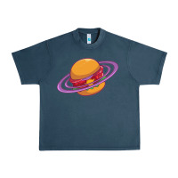 Midnight Navy Burger  Saturn Urban Heavy Tee - linhVisuals