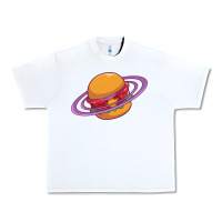 White Burger  Saturn Urban Heavy Tee - linhVisuals