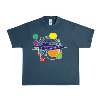 Midnight Navy retro graphic design   frank lloyd wright Urban Heavy Tee - linhVisuals