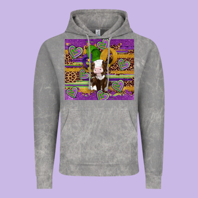 Mardi Gras Cow Vintage Hoodie Designed By Artiststas