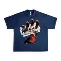 Navy Judas Of Priest - British Steel Urban Heavy Tee - linhVisuals