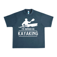Midnight Navy kayaking t  shirt i' d rather be at the lake kayaking t  shirt Urban Heavy Tee - linhVisuals