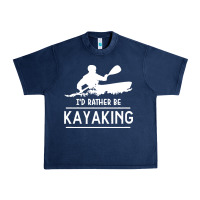 Navy kayaking t  shirt i' d rather be at the lake kayaking t  shirt Urban Heavy Tee - linhVisuals