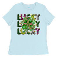 Baby Blue Lucky Ladies Tee - CowhideDigitalArt