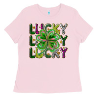 Bubblegum Pink Lucky Ladies Tee - CowhideDigitalArt