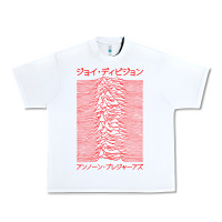 White JOY DIVISION - UNKNOWN PLEASURES - JAPANESE Urban Heavy Tee - linhVisuals
