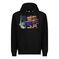 Black usa  statue of liberty Premium Hoodie - BarkalooDesign