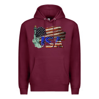 Burgundy usa  statue of liberty Premium Hoodie - BarkalooDesign