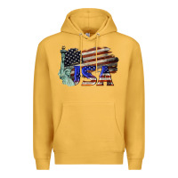 Mustard usa  statue of liberty Premium Hoodie - BarkalooDesign