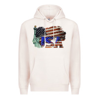 Pale Pink usa  statue of liberty Premium Hoodie - BarkalooDesign