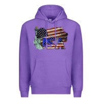 Purple usa  statue of liberty Premium Hoodie - BarkalooDesign