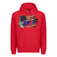 Red usa  statue of liberty Premium Hoodie - BarkalooDesign
