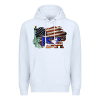 White usa  statue of liberty Premium Hoodie - BarkalooDesign