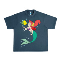 Midnight Navy ariel mermaid Urban Heavy Tee - linhVisuals
