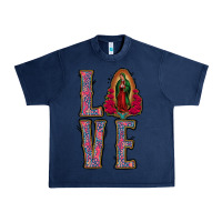 Navy Love Lady Of Guadalupe Urban Heavy Tee - Jasminsmagicworld