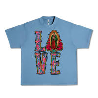 Pebble Blue Love Lady Of Guadalupe Urban Heavy Tee - Jasminsmagicworld