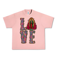 Salmon Love Lady Of Guadalupe Urban Heavy Tee - Jasminsmagicworld