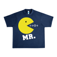Navy Mr Pacman Urban Heavy Tee - linhVisuals