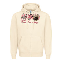 Sandshell Peace Love Pugs Zipper Hoodie - Jasminsmagicworld