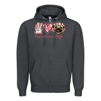 Smoke Peace Love Pugs Zipper Hoodie - Jasminsmagicworld