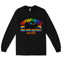 Black wishing all of the homophobes uncomfortable month Long Sleeve Tee - Artiststas
