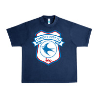 Navy cardiff-city-fc Urban Heavy Tee - linhVisuals