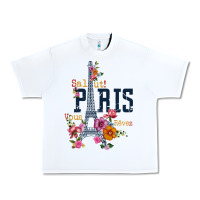 White PARIS Urban Heavy Tee - linhVisuals