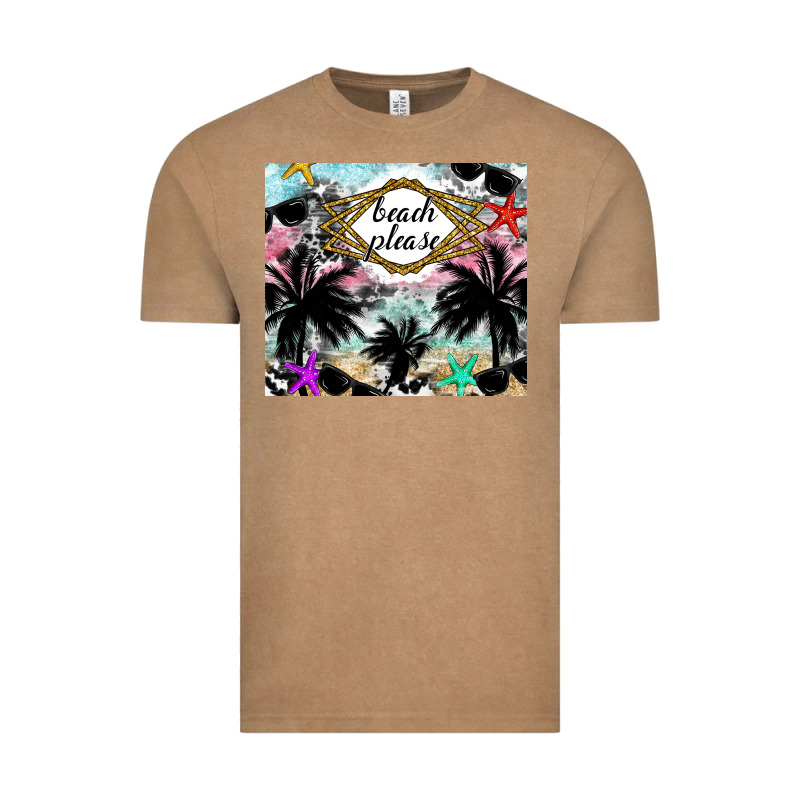 Beach Please Vintage Tee by CowhideDigitalArt | Teevron