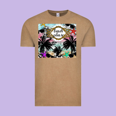 Beach Please Vintage Tee Designed By Cowhidedigitalart