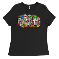 Black baseball brother Ladies Tee - CowhideDigitalArt