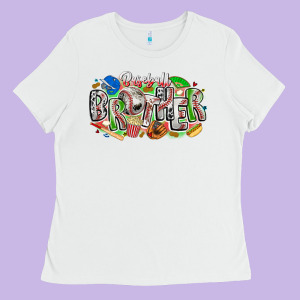 Baseball Brother Ladies Tee Designed By Cowhidedigitalart