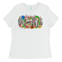 White baseball brother Ladies Tee - CowhideDigitalArt