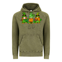 Vintage Olive st patricks day gnomes with western hearts and shamrocks Vintage Hoodie - Artiststas