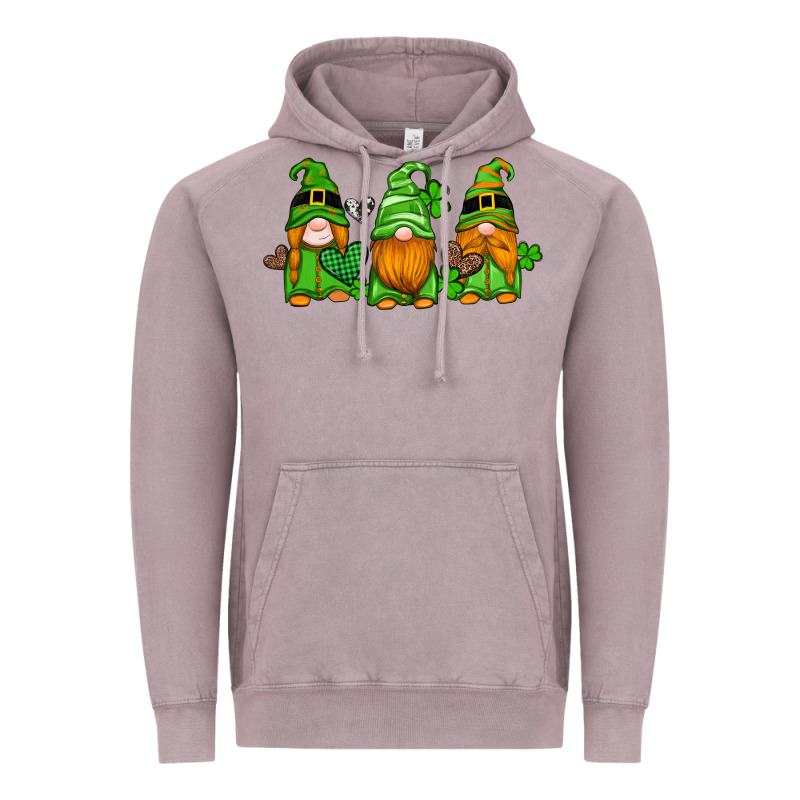 St Patricks Day Gnomes With Western Hearts And Shamrocks Vintage Hoodie by Artiststas | Teevron